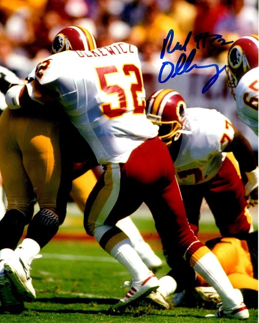 Signed 8x10 NEAL OLKEWICZ Washington Redskins Autographed Photo Poster painting - w/ COA