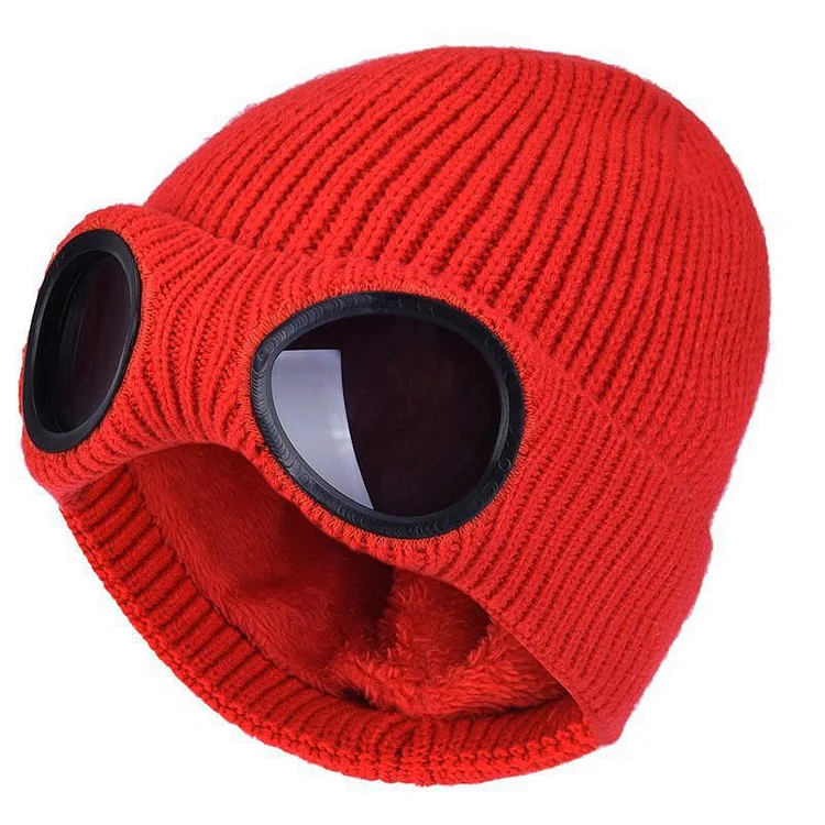 Casual Ears Protection Pilot Cold Proof Glasses Plush Lined Hat