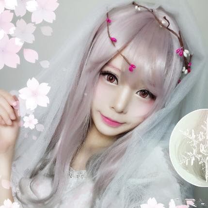 Lolita Pink Mix Gray Long Hair Wig SP166843