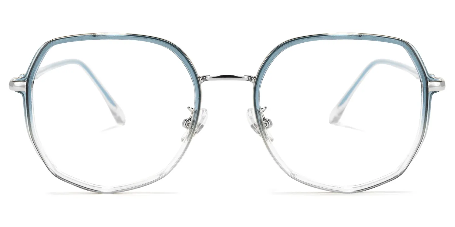 Paco Blau Geometrisch Brille  Blau