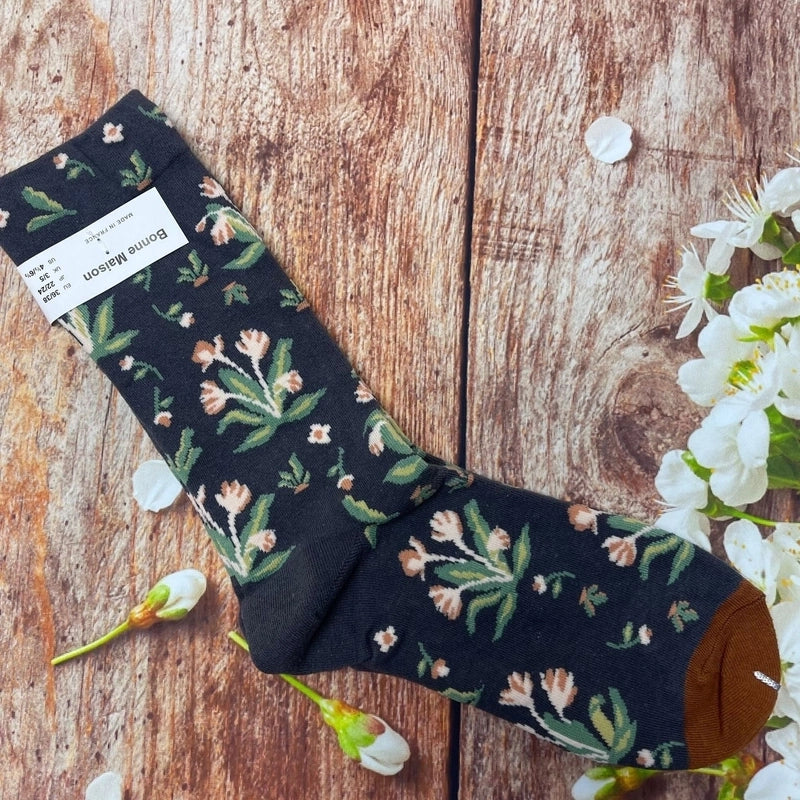 Women’s Minimalist Human Houndstooth Cotton Crew Socks A Pair