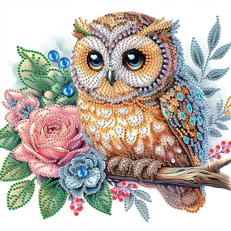 Owl 30*30cm (Canvas) Special Shaped Drill Diamond Painting gbfke