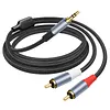 3.5mm To RCA Cable Nylon Braided 3.5mm 1/8 Inch Male TRS To 2 RCA Y Splitter Cable for Smartphones MP3 Tablets Speakers HDTV