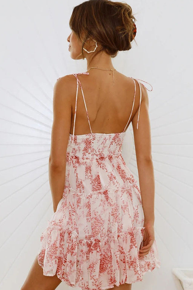 Mini Dress With Embroidered Ruffles