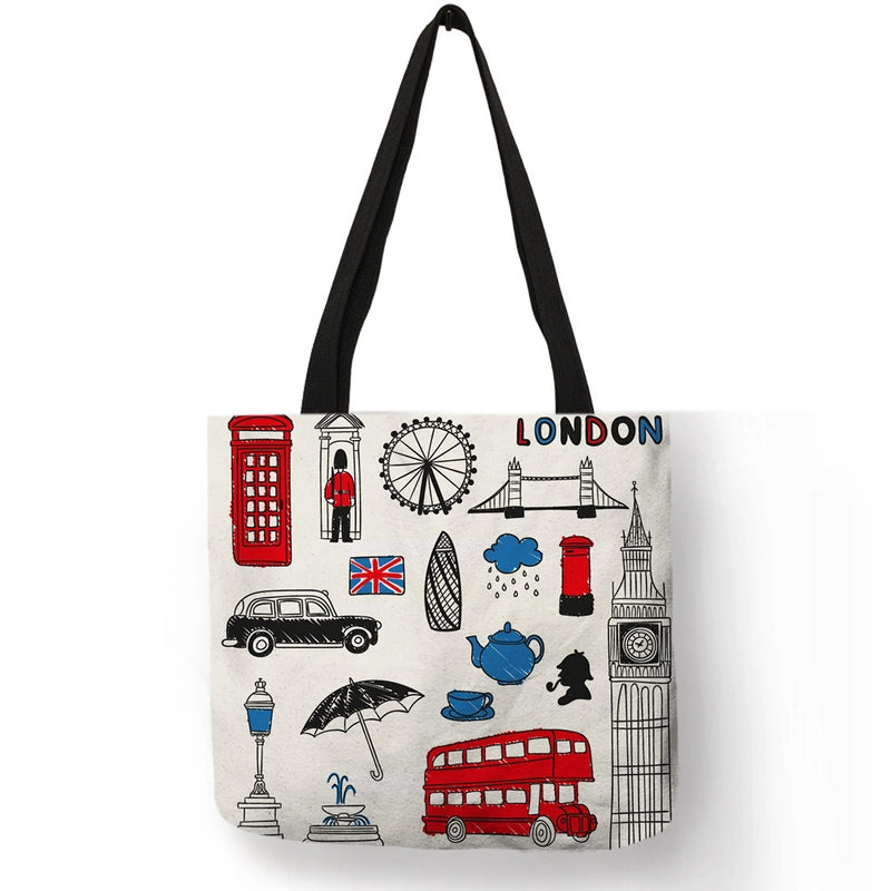 Women’s Medium Polyester Printing Basic Classic Style Square Open Shoulder Bag