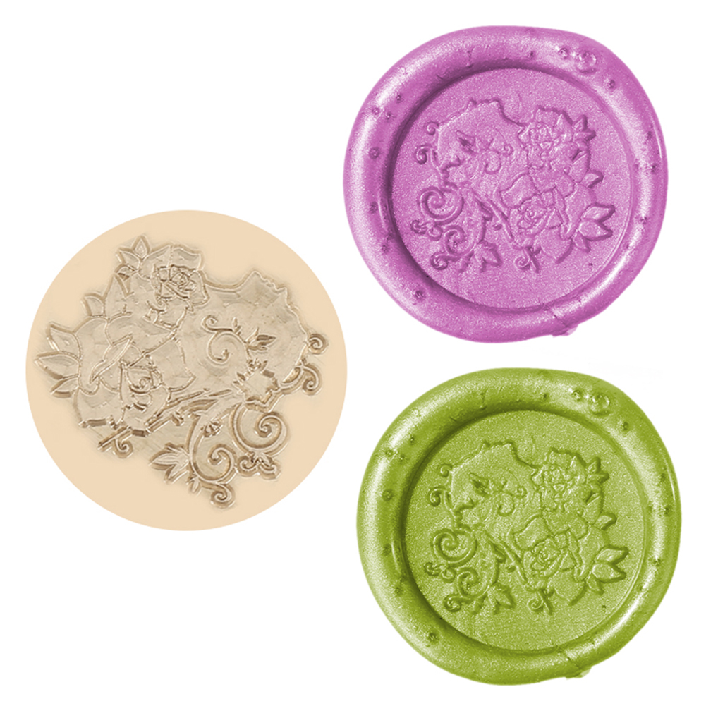 

25MM Rose Wax Seal Stamp Antique Rose Flower Sealing Wax Replace Copper Head, 501 Original
