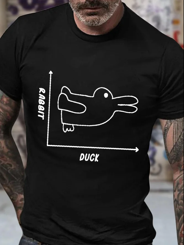 Easter Rabbit Or Duck Print Funny T-shirt