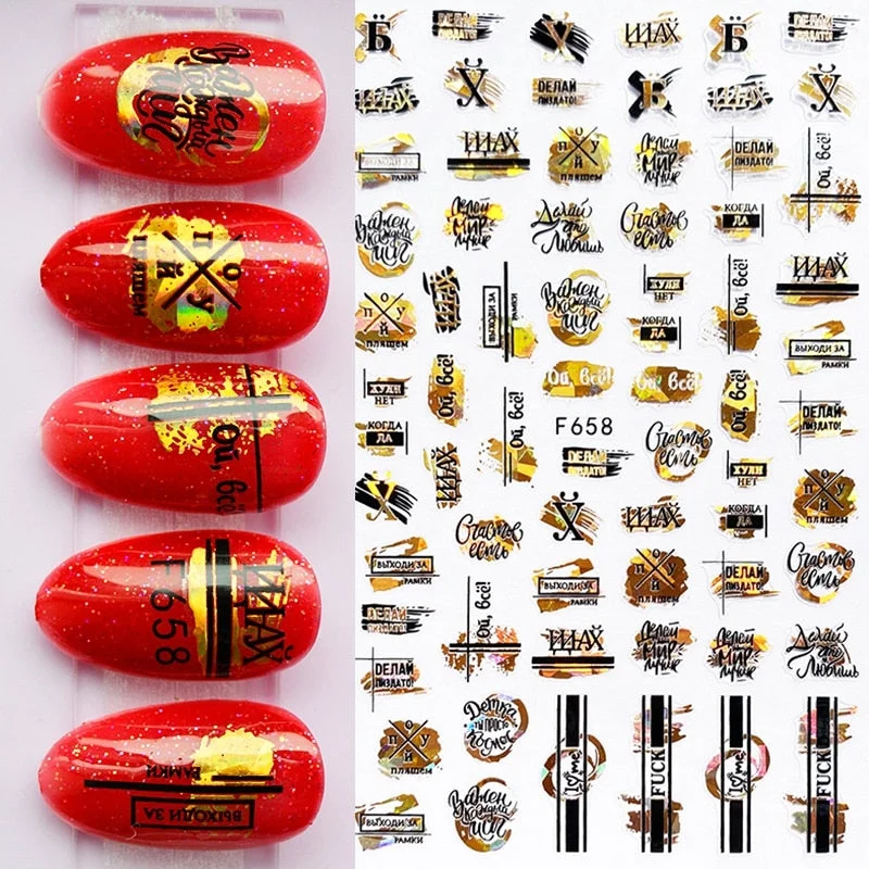 1 Sheet Leaf 3D Nail Art Stickers Summer Beach Adhesive Black White Slider Maple Leaves DIY Tip Decoration Decal