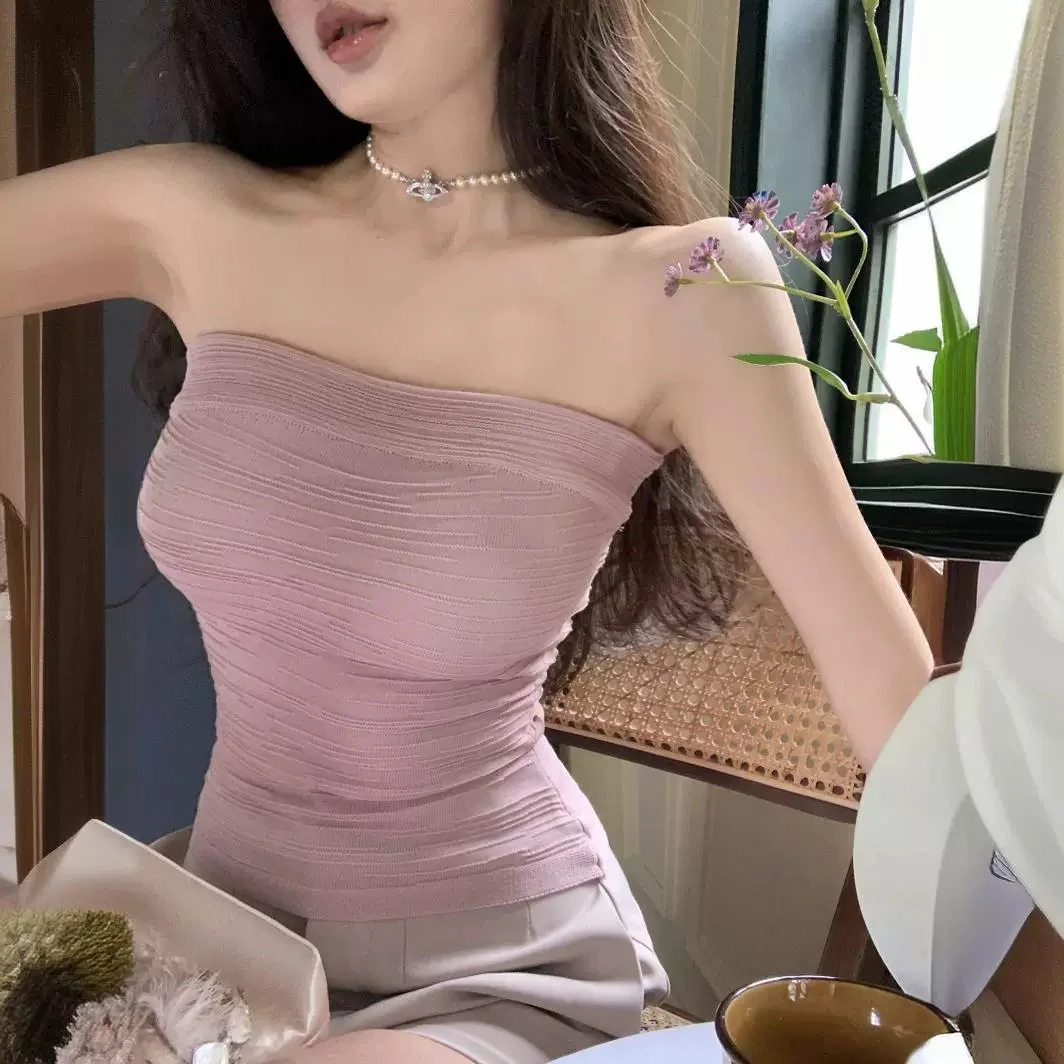 Uveng Uveng Pink Sexy Hottie Bra Vest Hottie Inside The Body Without Sleeves And Short Backs To Put On The Tide