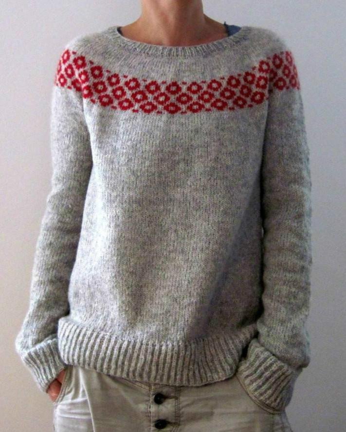 Vintage Print Knit Sweater