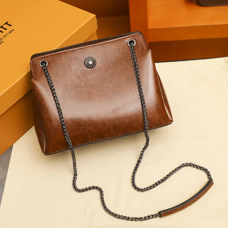 Large Vintage Single Shoulder Chain Crossbody Bag