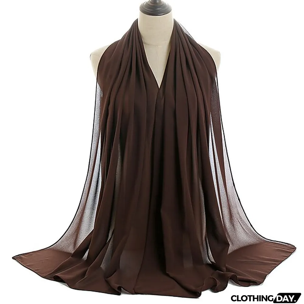 180*75cm Muslim Fashion Chiffon Hijab Scarf Women Scarves Long Shawl Islamic Hijabs Simple Head Scarf Solid Wrap Turban