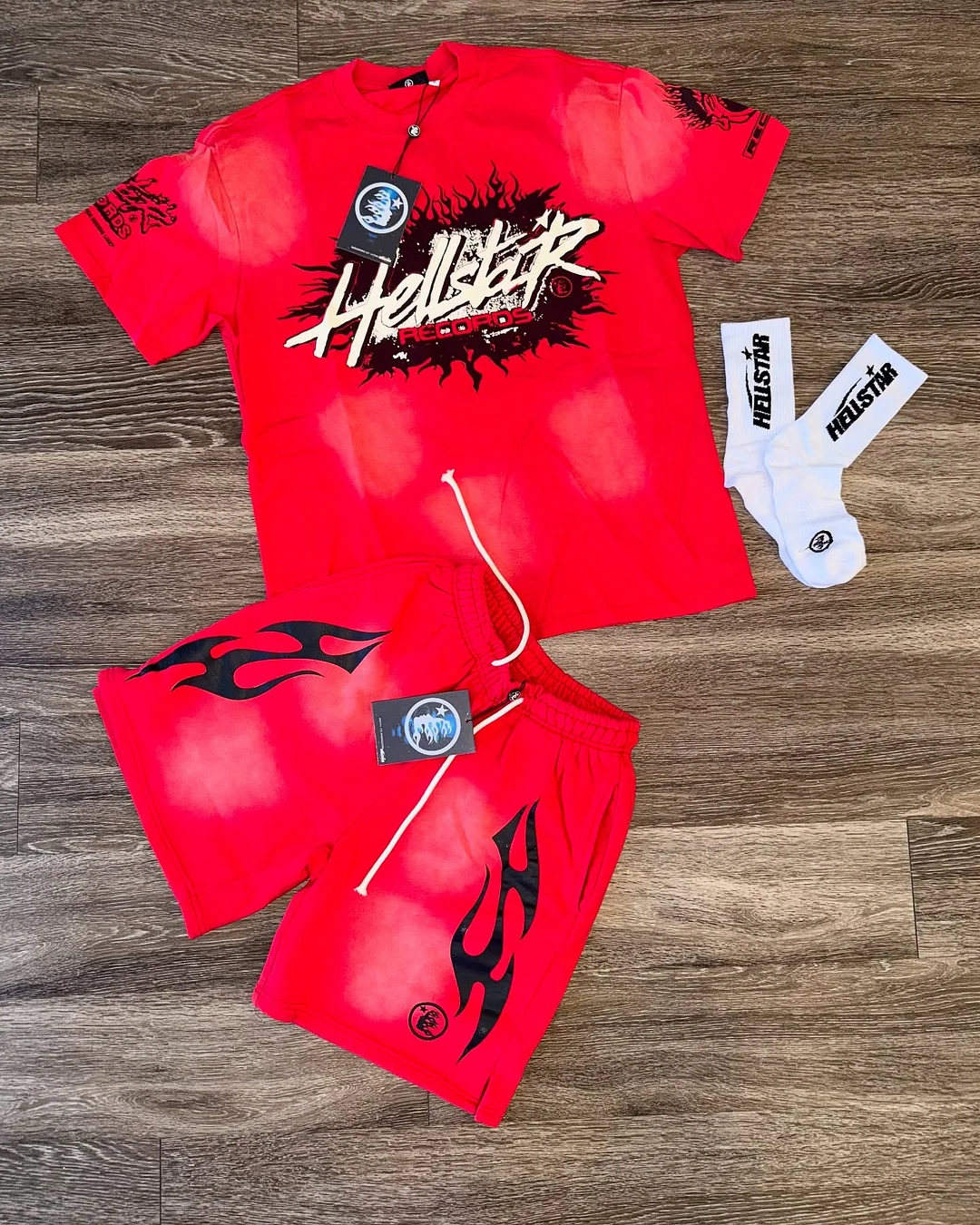 New HellStar1 T-shirt Shorts Two-Piece Set