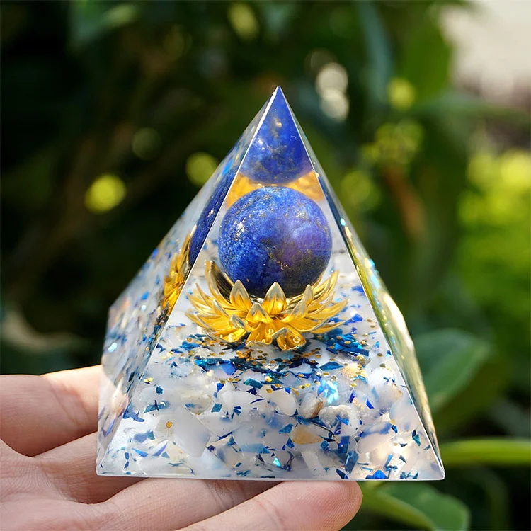 The Calm Power Lapis Lazuli & Blue Chalcedony Orgone Pyramid