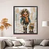 Girl And Dog-14CT Stamped Cross Stitch 42*48cm/16.54*18.9in