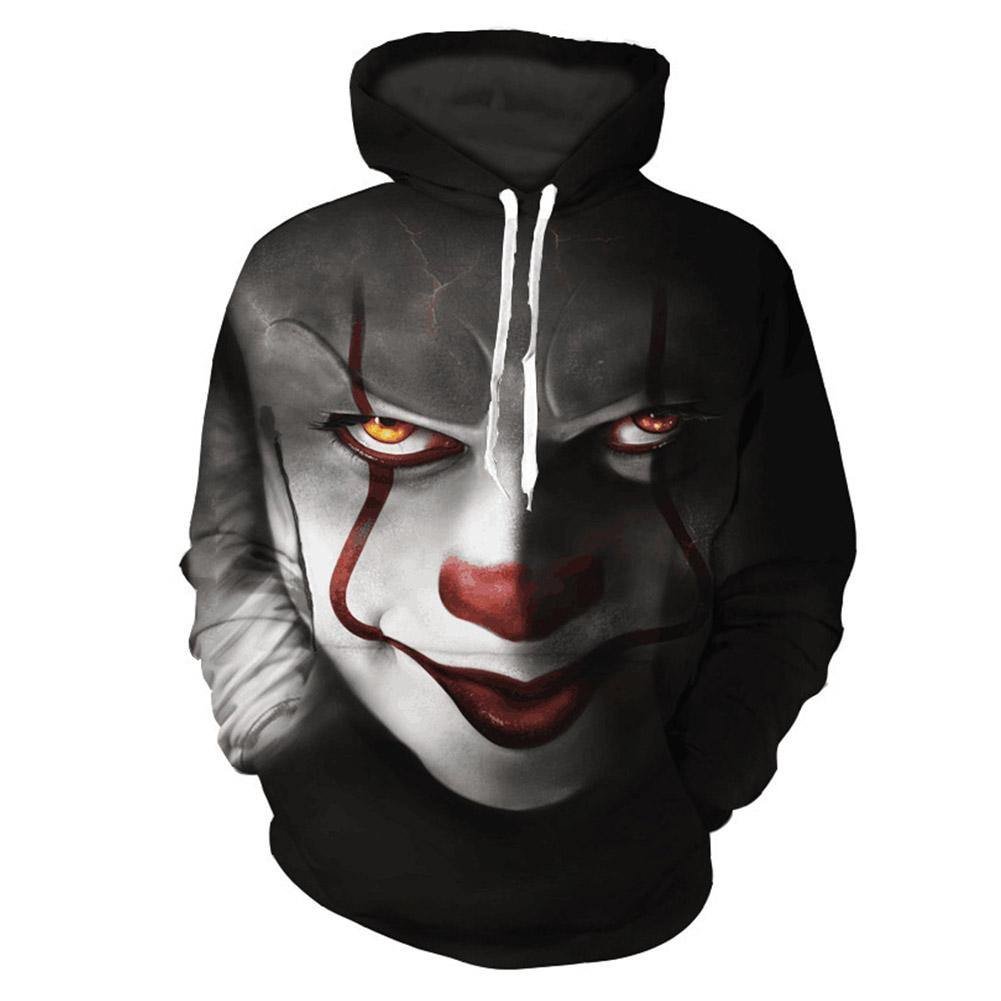 Es: Kapitel 2 Film 2019 Horrorclown Pennywise The Clown Hoodie Pullover mit Kaputze Pulli Erwachsene 3D Druck