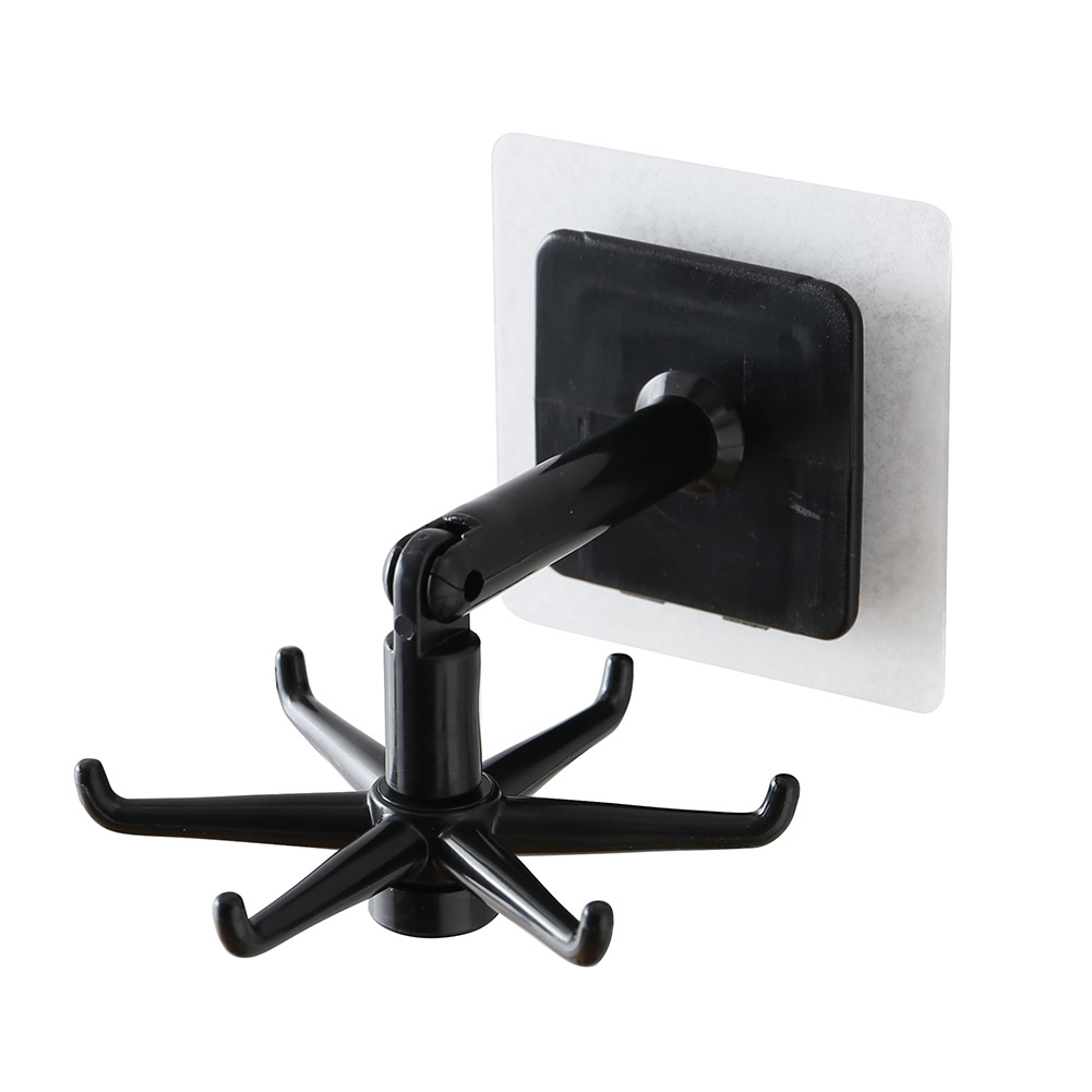 

Rotated Kitchen Cabinet Hooks Adhesive Wall Door Clothes Bag Hanger Racks, Black, 501 Original
