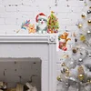 (US Local)Wooden Christmas Cat DIY Diamond Painting Door Topper Decor for Party Ornament