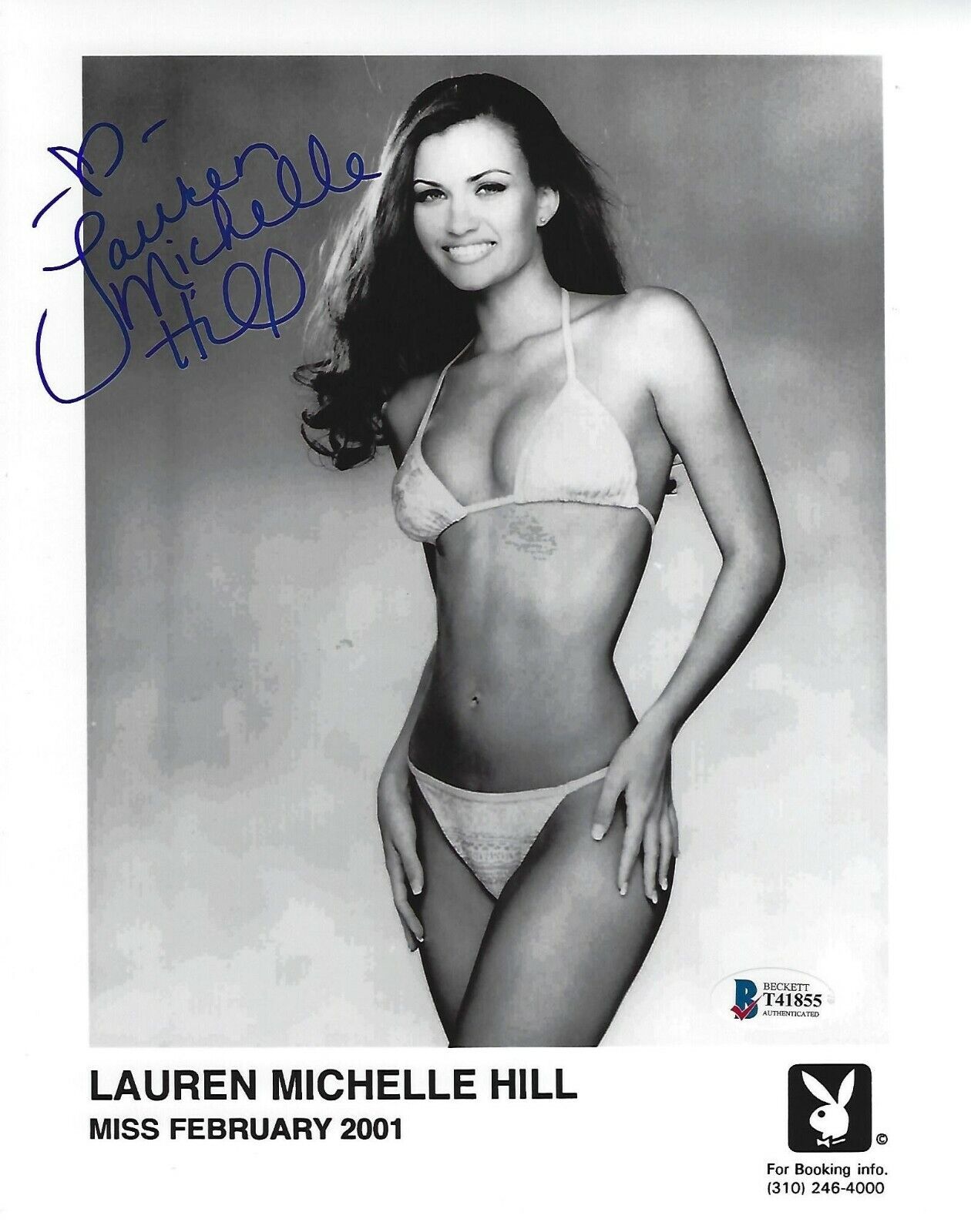 Lauren Michelle Hill Signed Playboy 8x10 Photo Poster painting BAS Beckett COA Headshot Picture
