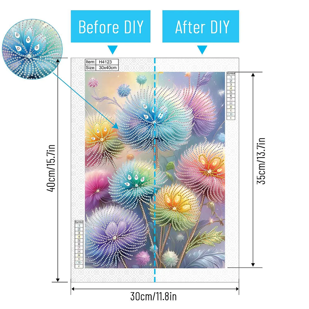 Dreamy Dandelion - Partial Special Shaped Drill Diamond Painting Kits Gift (Canvas|30*40cm)
