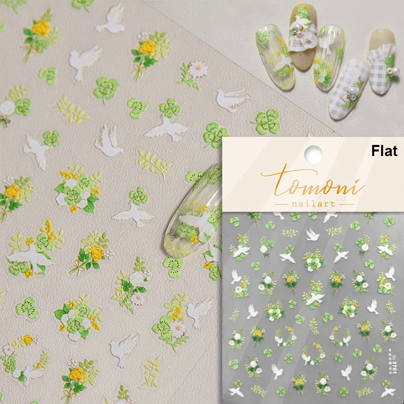Elinlin Chic Summer Nails – Colorful Flower Swallow Pearl Nail Art Stickers for Trendy Manicures  