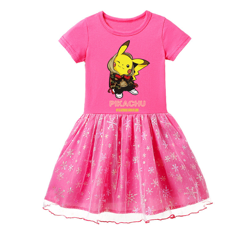 Mayoulove Pikachu Mesh Skirt - The Ultimate Pikachu Fan Apparel for Kids - Unique, Comfortable, and High-Quality - Perfect for Your Little Fan - Pikachu Mesh Skirt-Mayoulove
