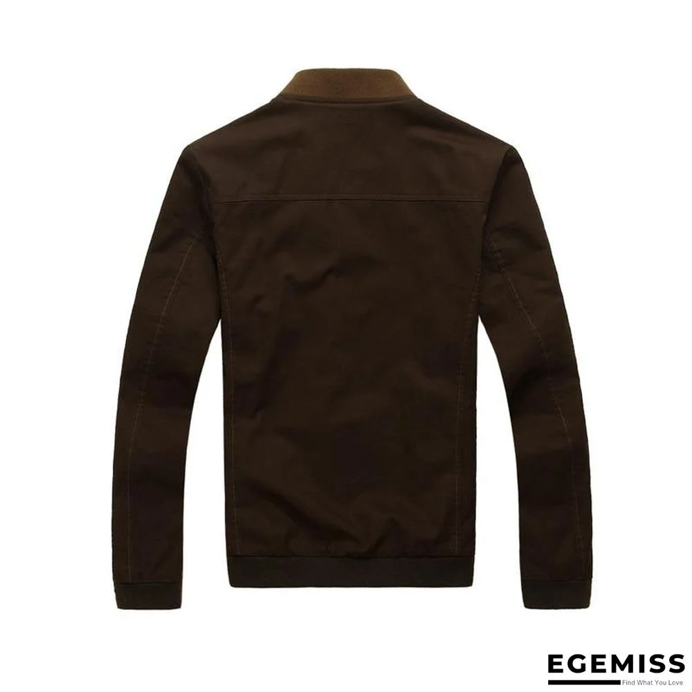 Men Casual Autumn Stand Jacket Cotton Outwear Patchwork Man Coat Size M-3XL | EGEMISS