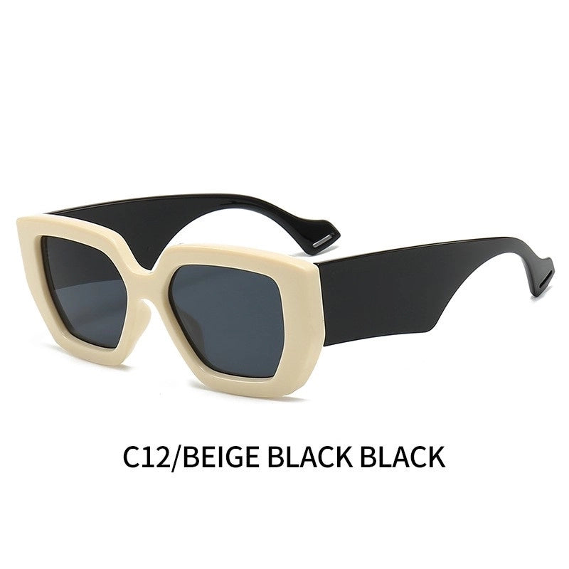 Minimalist Commute Color Block Solid Color Pc Square Full Frame Women’s Sunglasses