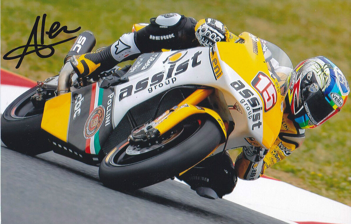 ALEX De ANGELIS Signed Moto2 JIR Colour Photo Poster painting