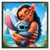 Princess Moana And Stitch-11CT Stamped Cross Stitch 40*40cm/15.75*15.75in