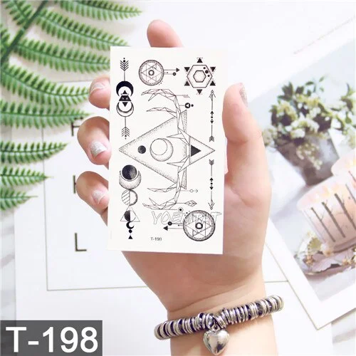 Waterproof temporary tattoo stickers on the body art temporary men tattoos lines rose fake tattoo stickers temporary tattoos