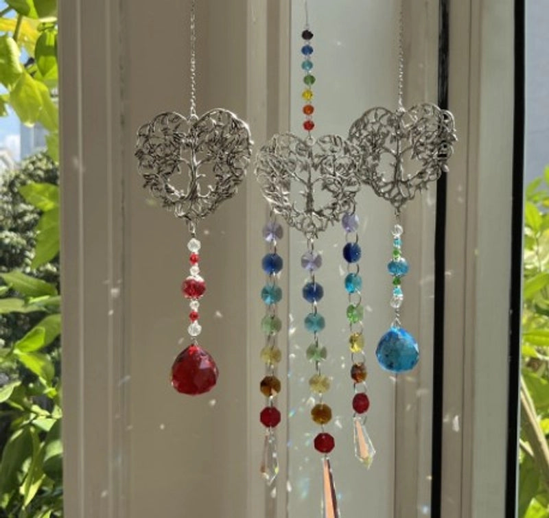 Christmas Vintage Style Minimalist Tree Heart Shape Artificial Crystal Wall Art