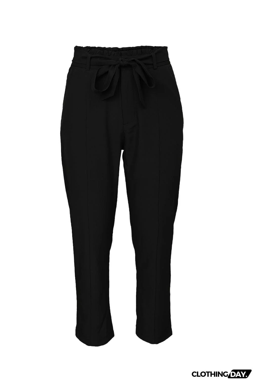 Paperbag Waist Straight Leg Pants