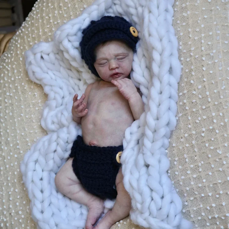  17'' Handmade Real Lifelike Natisa Sleeping Reborn Baby Doll Girl with Hand Painted Hair - Reborndollsshop®-Reborndollsshop®