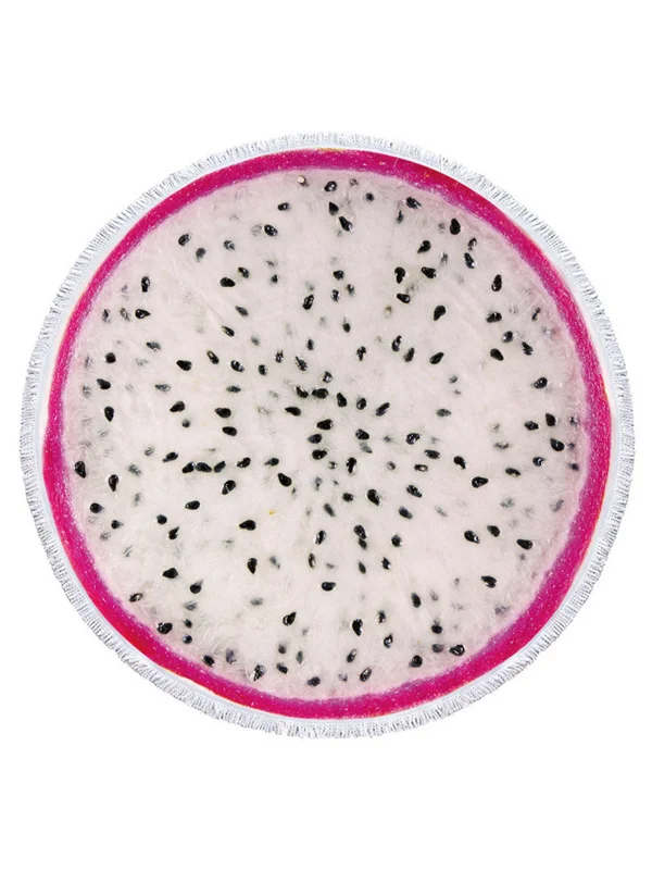 Fruit Printed Round Shape Quick-Drying Towel Beach Mat