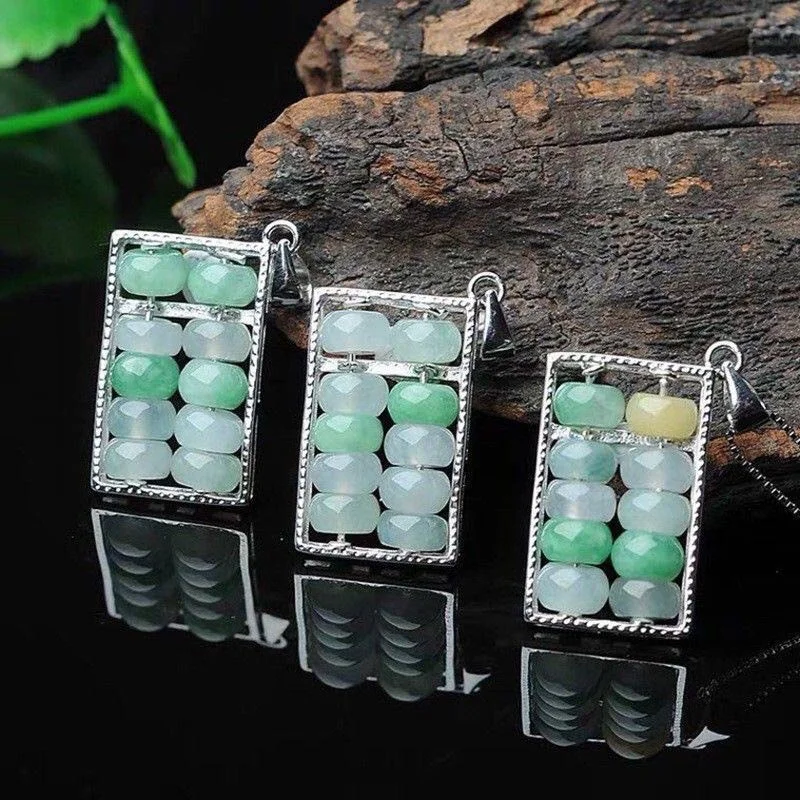 Abacus Jade Prosperity Necklace Pendant