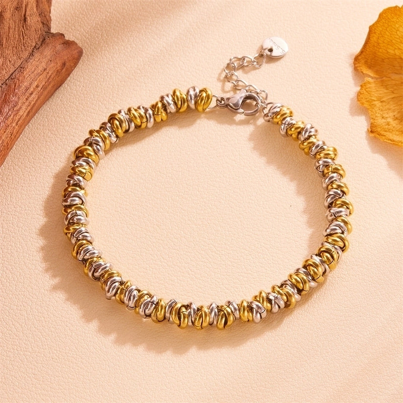 Fashion  Style String Color Titanium Steel Ring Weave Vintage Bracelet Trendy, Personalized And  Exquisite Ring Woven Bracelet4