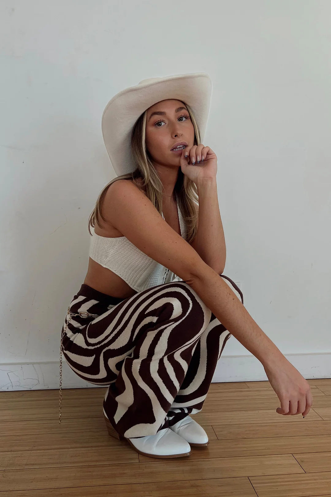 Amanda Mocha Swirl Knit Pants