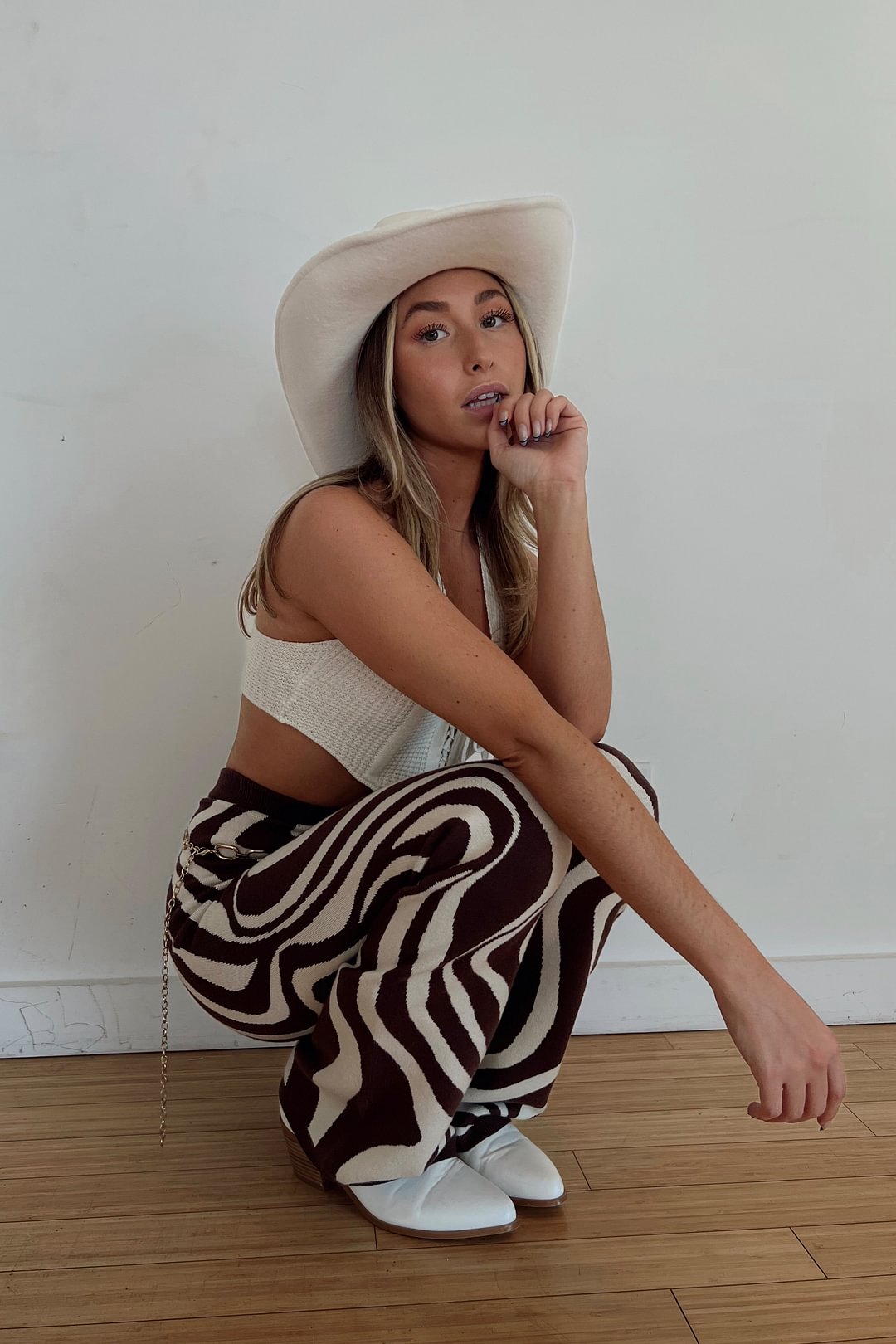 Amanda Mocha Swirl Knit Pants