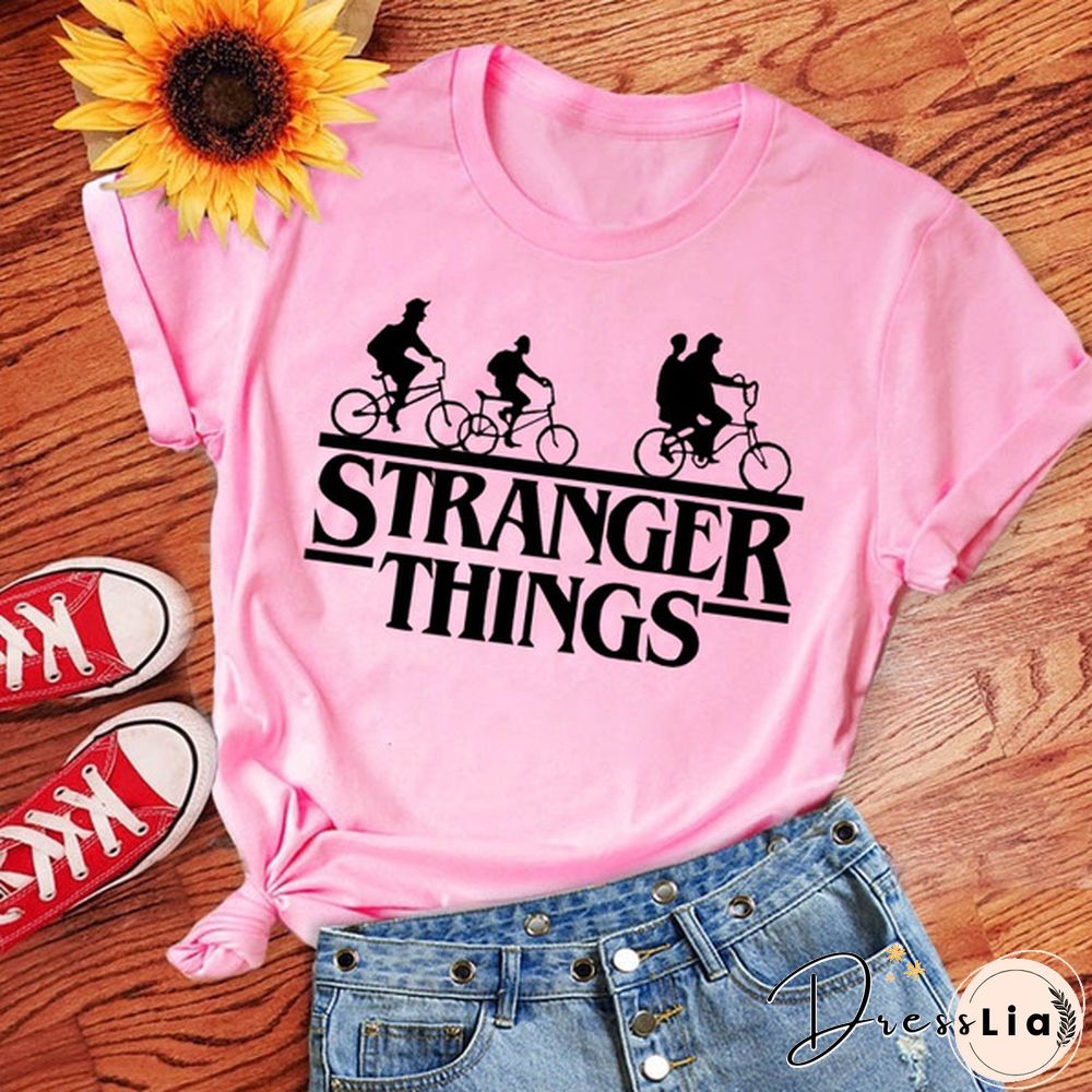 Hot Stranger Things Print T-Shirt Summer Casual Short Sleeve T Shirt Women Men Stranger Things Shirts