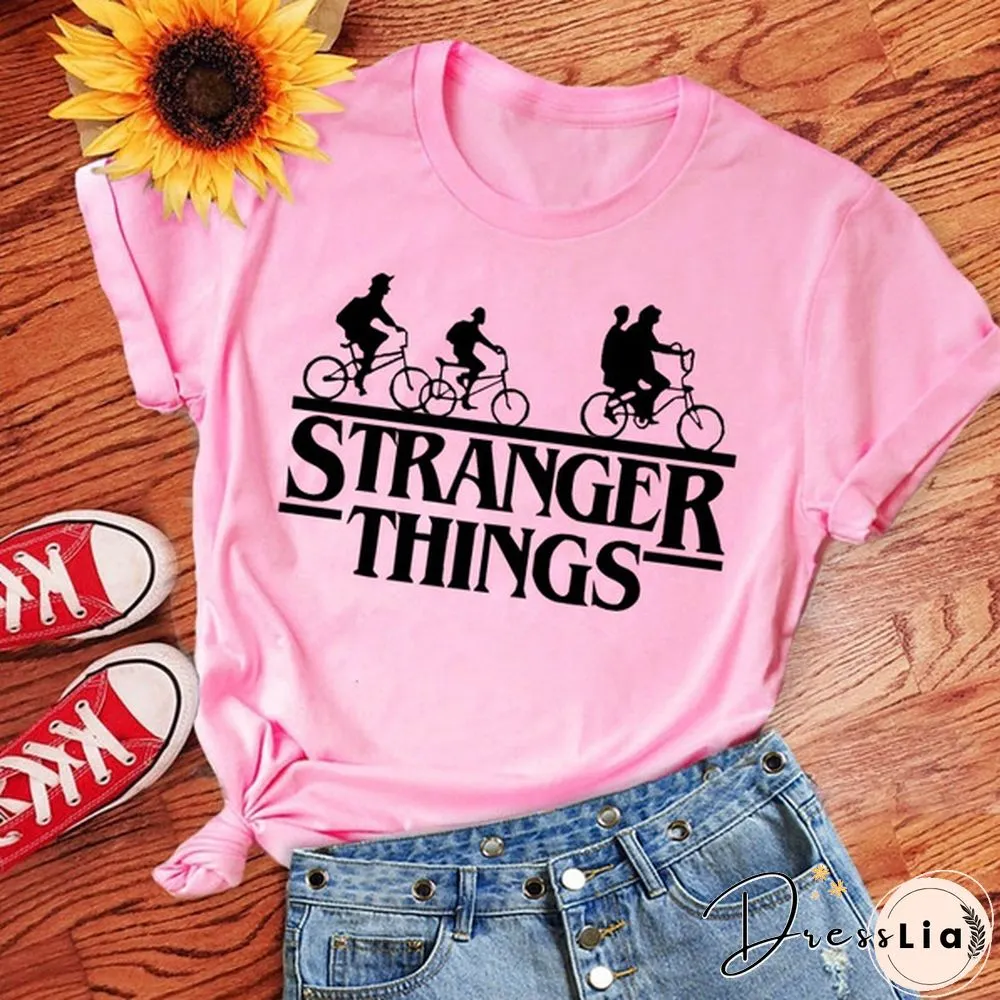 Hot Stranger Things Print T-Shirt Summer Casual Short Sleeve T Shirt Women Men Stranger Things Shirts