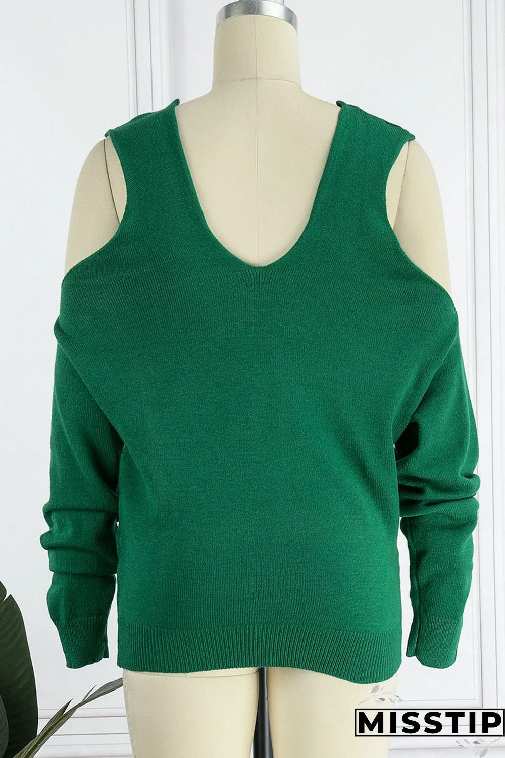 Green Casual Solid Hollowed Out Patchwork Halter Tops