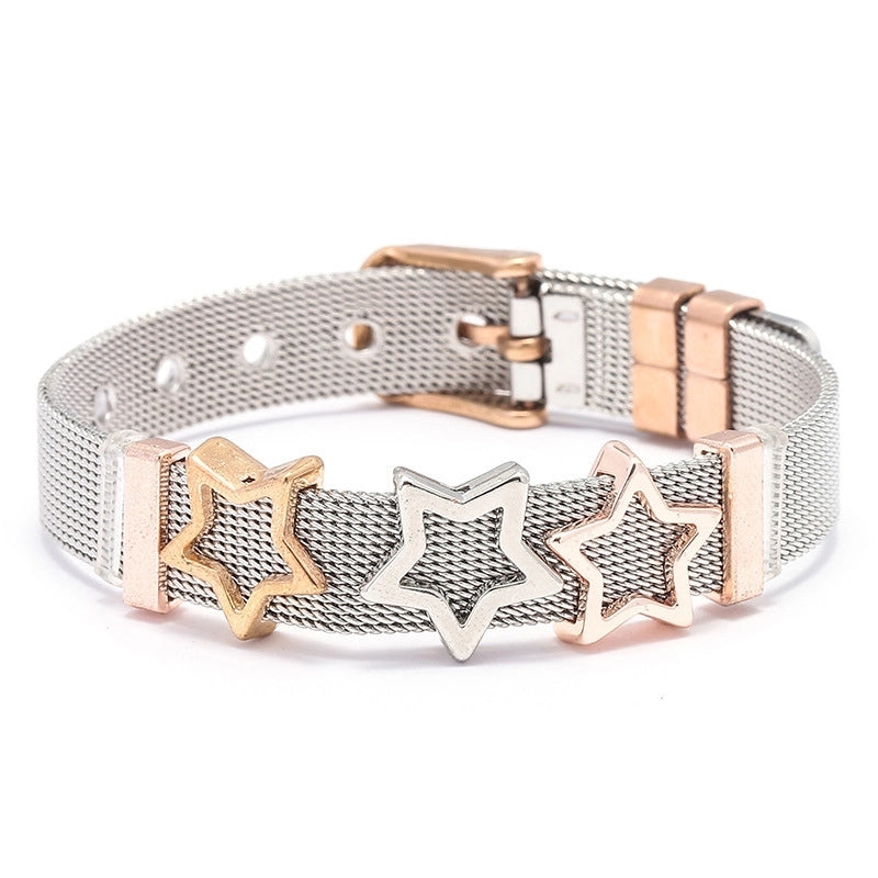 Cute Minimalist Heart Shape Titanium Steel Bracelets In Bulk