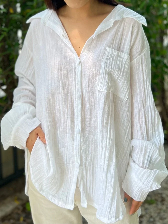 Women's cotton and linen casual comfortable shirt