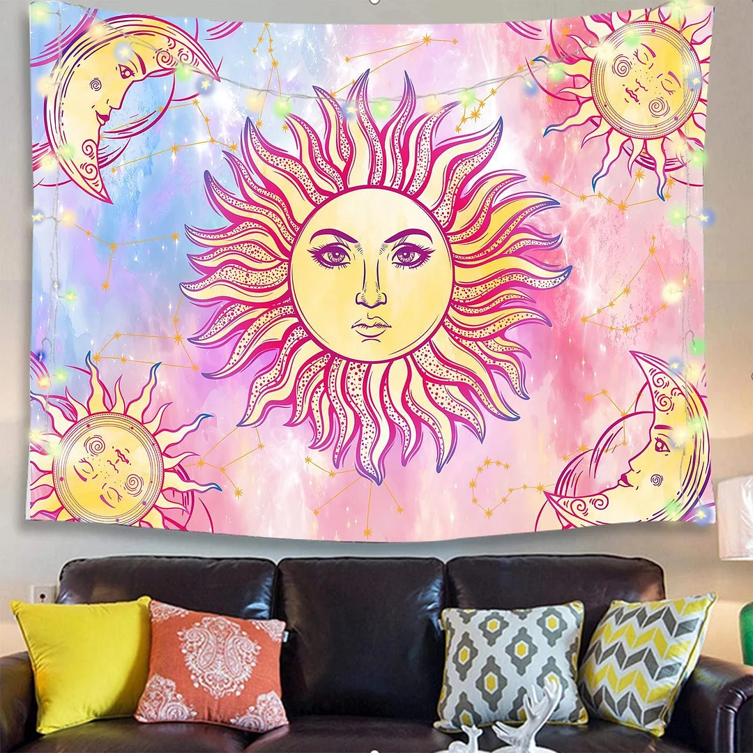 India Mandala Tapestry Boho Decor Wall Cloth Hippie Butterfly Life Tree Blanket Mushroom Sun Moon Wall Carpet