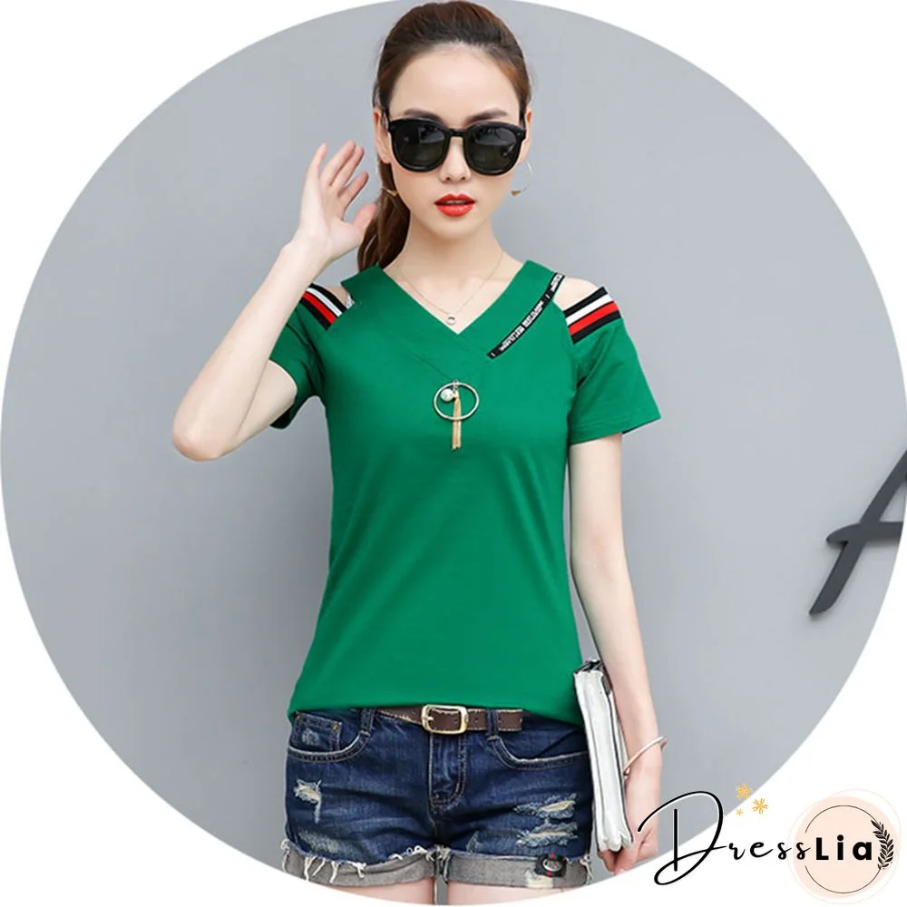 Bobokateer Off The Shoulder Tops For Women Tshirt Summer T-Shirt Cotton T Shirt Women Shirts Tee Shirt Femme Camiseta Mujer