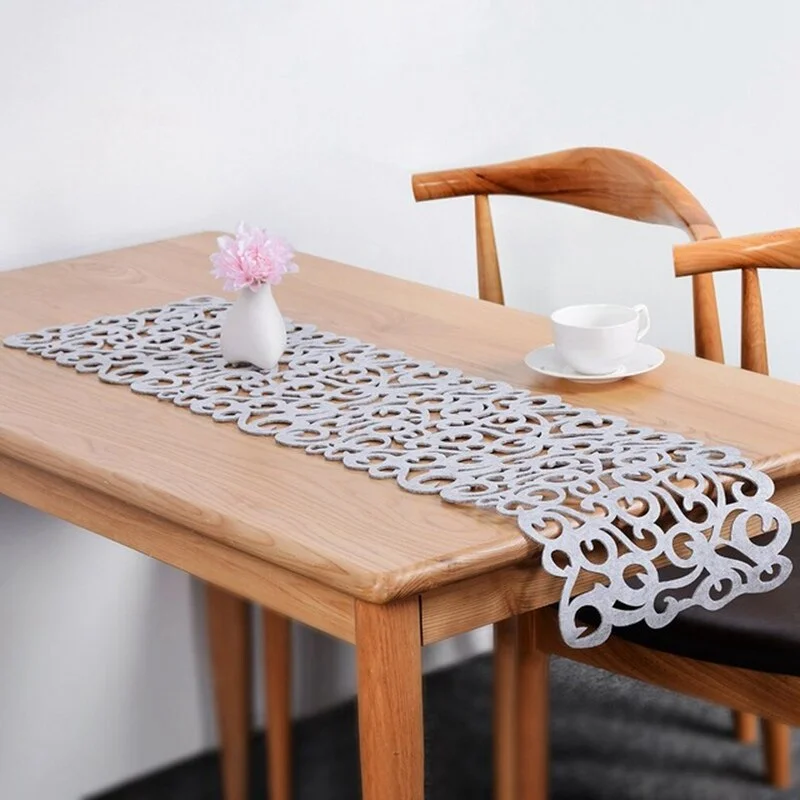 2020 Hollow Table Runners Felt Table Runners Modern Decorative Tablecover Durable Chemin De Table for Wedding Party