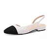 20mm Women&lsquo;s Classic Knit Flat Pumps Closed Round Toe Splicing Casual Shoes