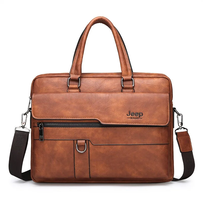 Men Briefcase Bag High Quality Business Famous  Leather Shoulder Messenger Bags Office Handbag 13.3 inch Laptop