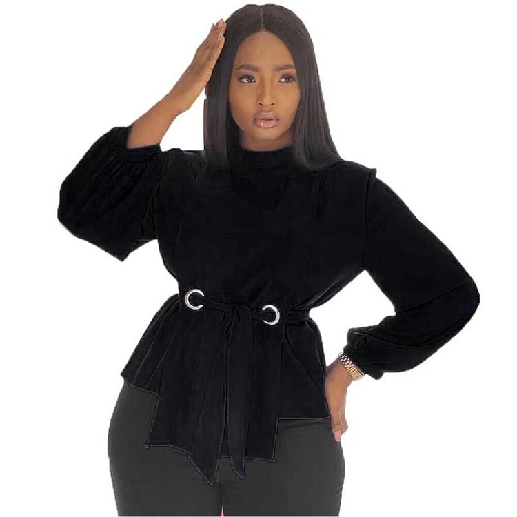 African Americans fashion QFY African Women Chiffon Clothing 2022 Summer Autumn Long Sleeve Tops Elegant Ladies Office Blouse Ankara Dashiki Outfits Attire Ankara Style QueenFunky